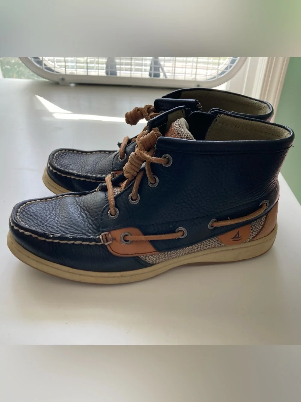 Sperry Kids Navy Blue and Tan Chukka Boat Shoes